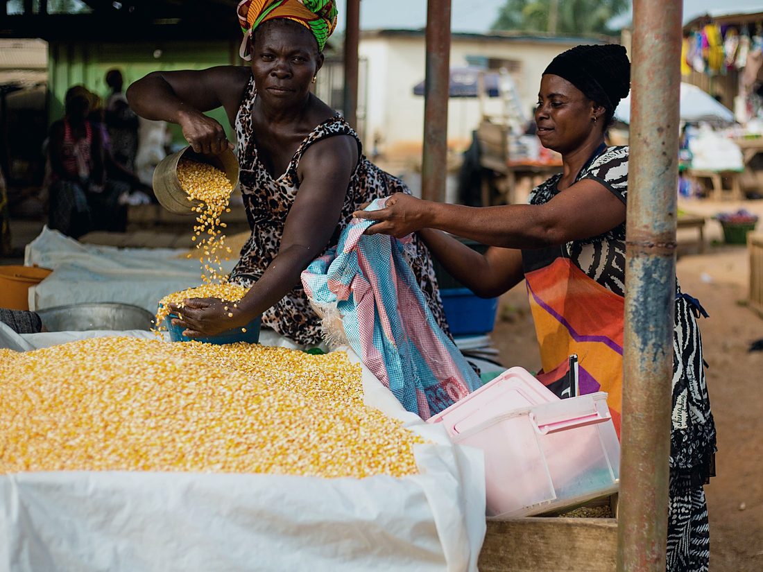Traders at a market in Accra, Ghana